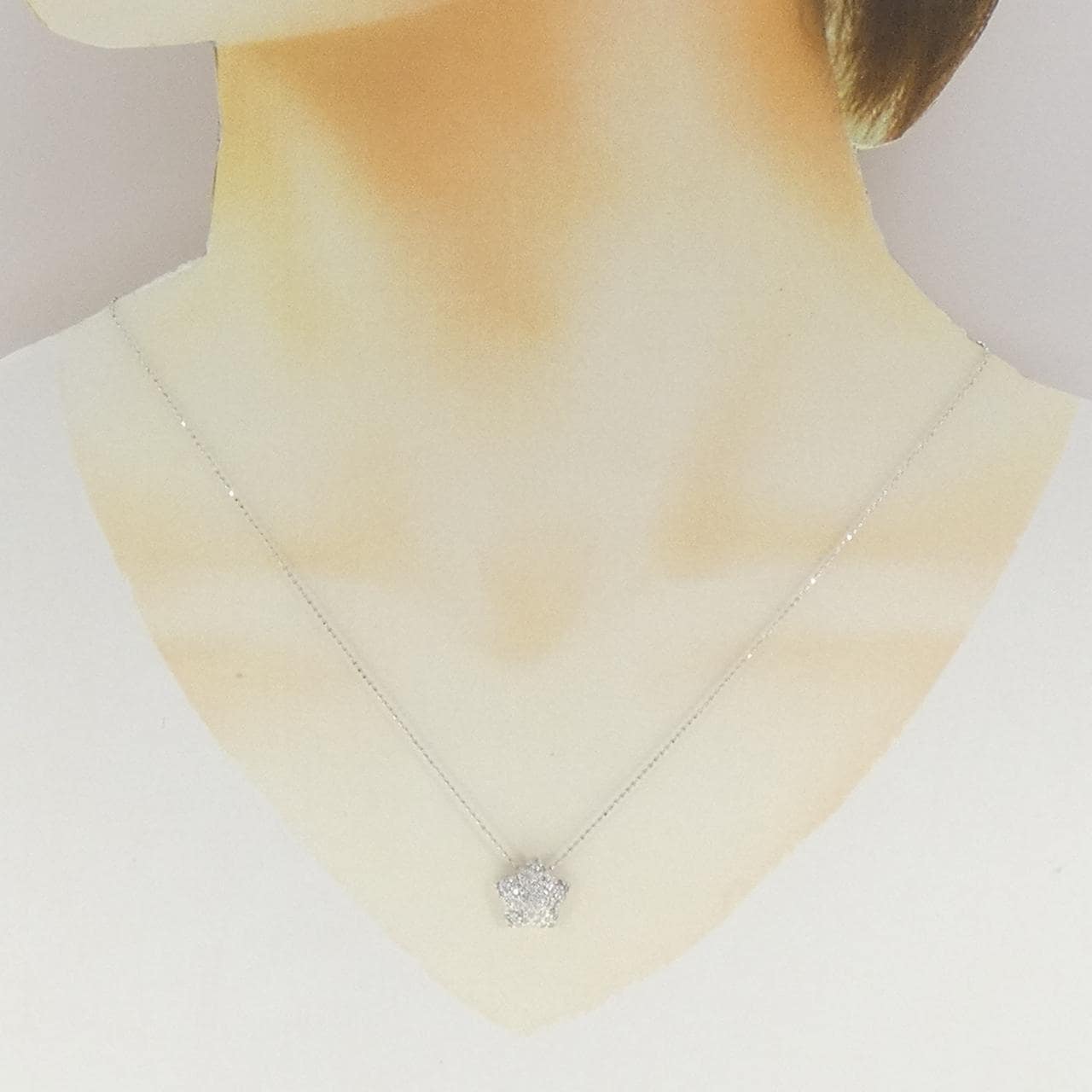 K18WG スター ダイヤモンド ネックレス 0.30CT
