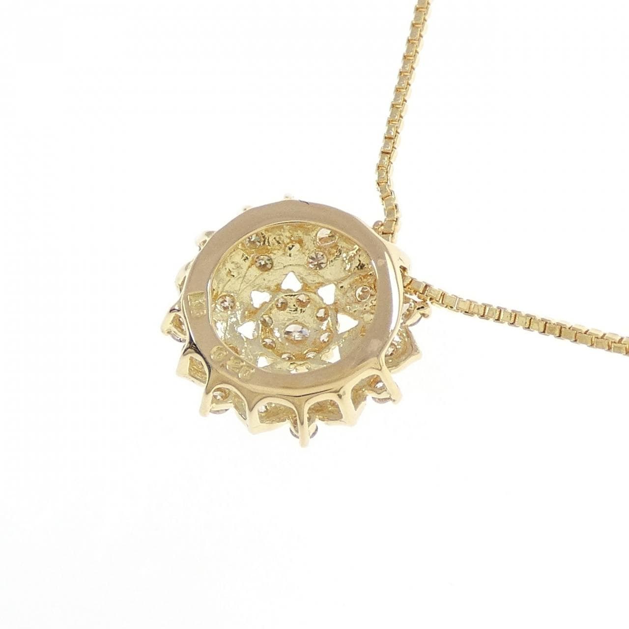 K18YG フラワー ダイヤモンド ネックレス 0.20CT