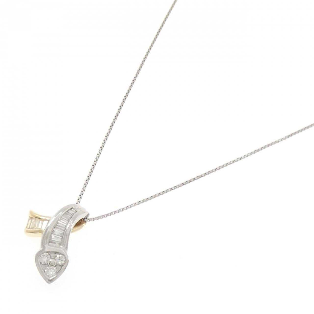 PT900/K18YG/PT850 ダイヤモンド ネックレス 0.53CT
