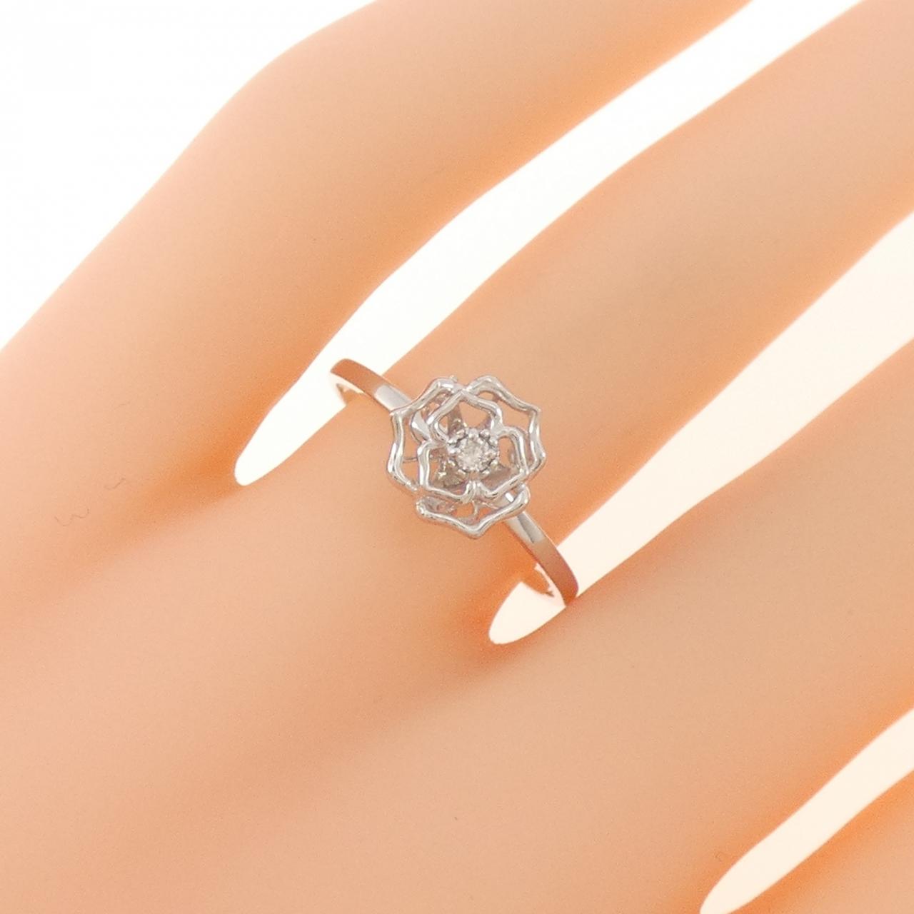 K18WG 玫瑰鑽石戒指 0.03CT