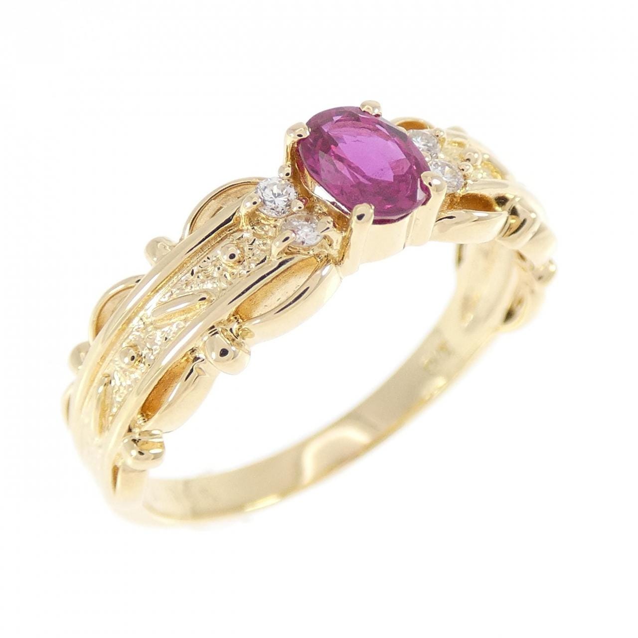 K18YG ルビー リング 0.33CT