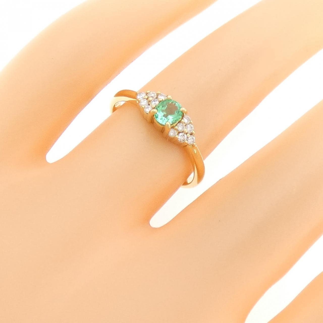 K18YG エメラルド リング 0.24CT