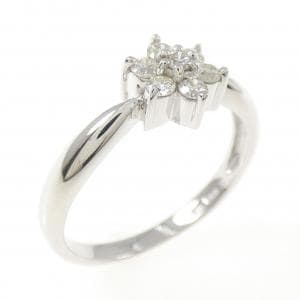 K18WG フラワー ダイヤモンド リング