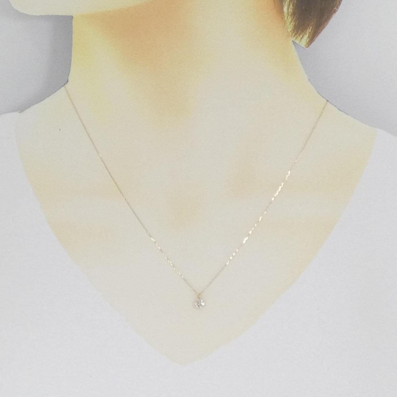 【新品】K18YG ソリティア ダイヤモンド ネックレス 0.27CT