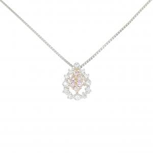 PT900/K18PG/PT850 ピンクダイヤモンド ネックレス 0.06CT