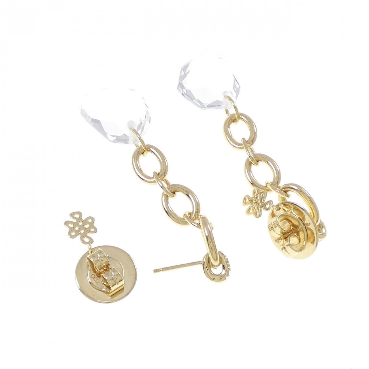 750YG Quartz earrings