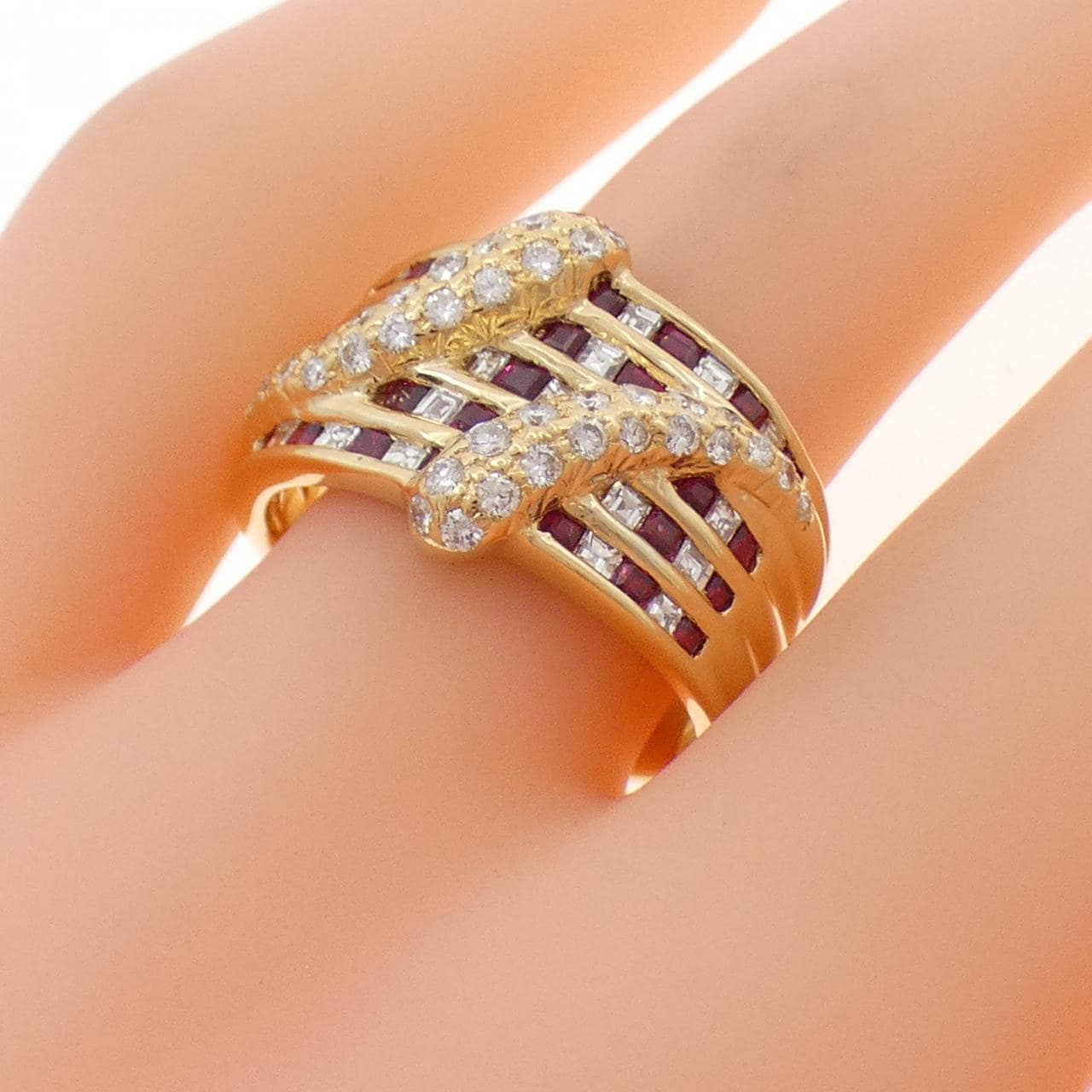 K18YG ルビー リング 0.81CT