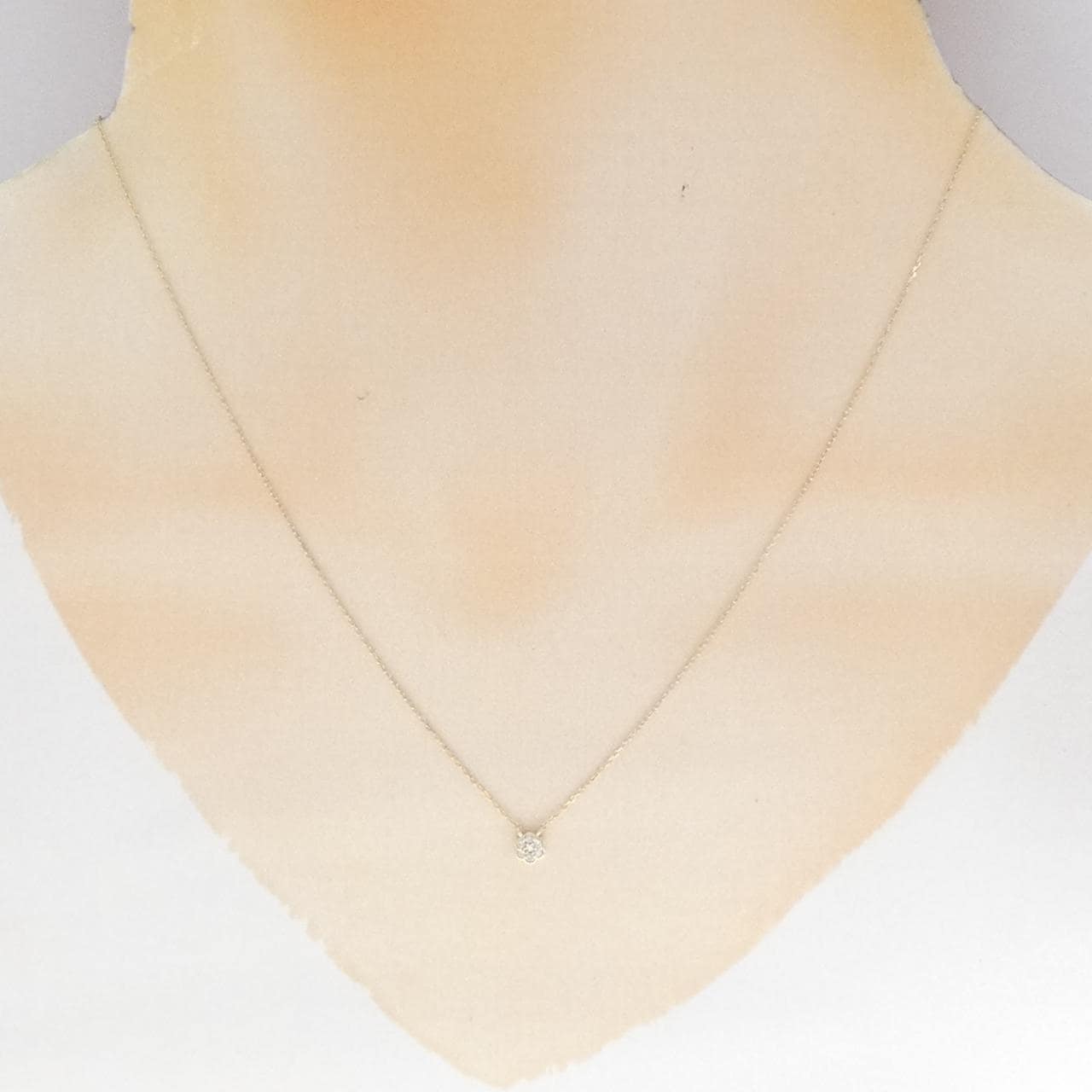 K10YG フラワー ダイヤモンド ネックレス 0.03CT