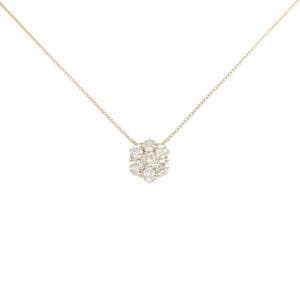 K18PG フラワー ダイヤモンド ネックレス 0.30CT