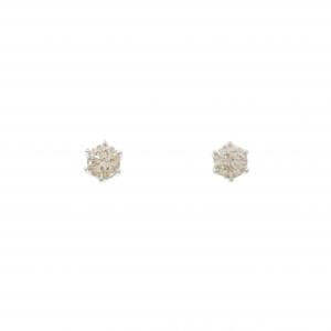 PT900 ソリティア ダイヤモンド ピアス 0.40CT