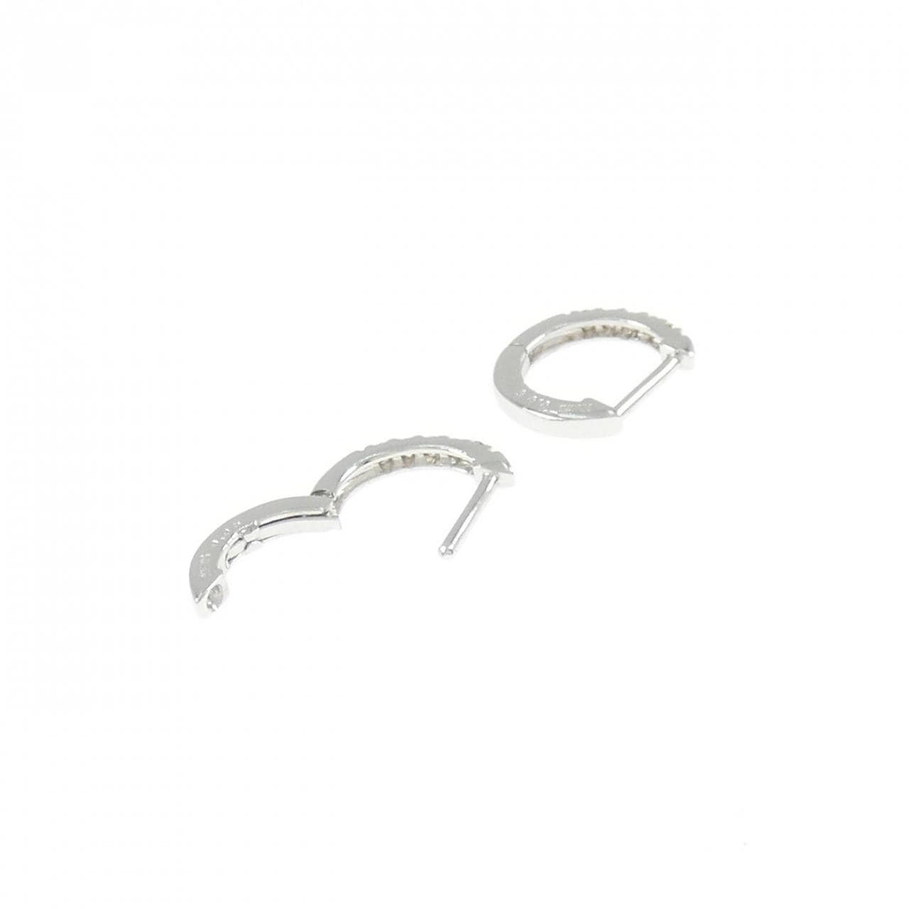 K18WG ダイヤモンド フープ ピアス 0.10CT