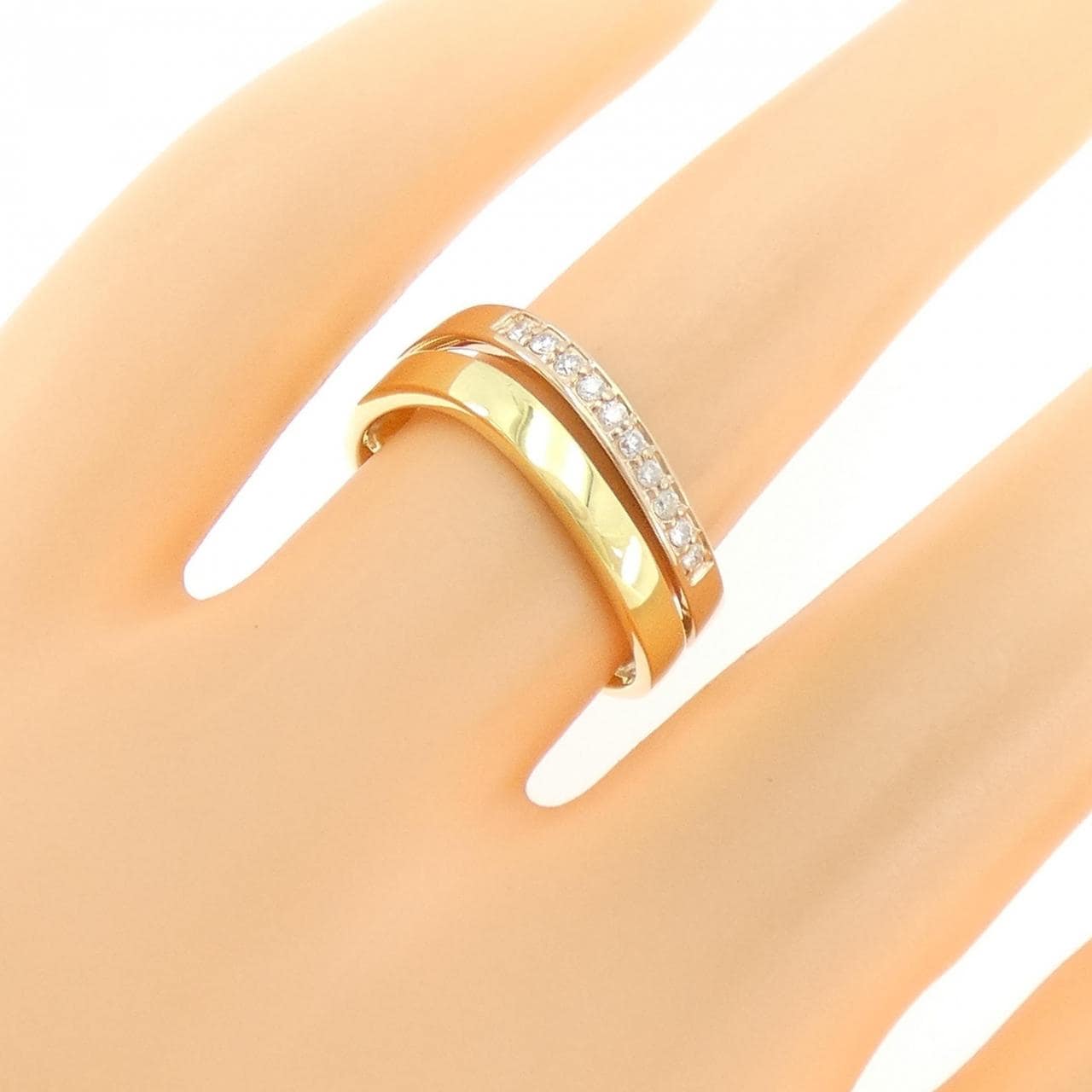 K18YG/K18PG ダイヤモンド リング 0.10CT