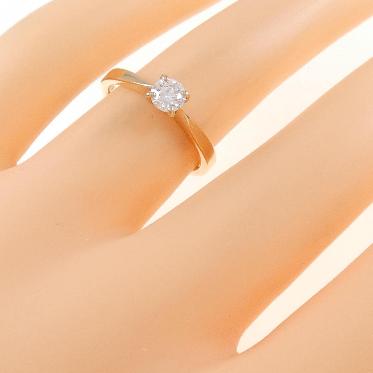 K18PG Diamond Ring 0.30CT E VS2 3EXT