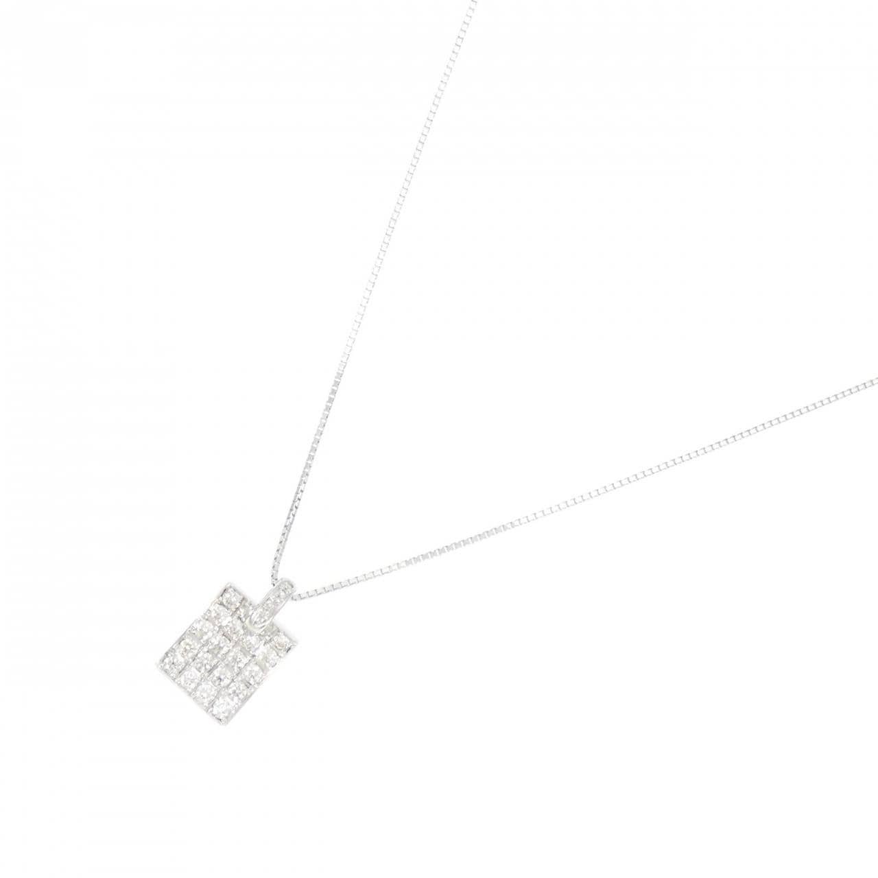 K18WG パヴェ ダイヤモンド ネックレス 0.50CT
