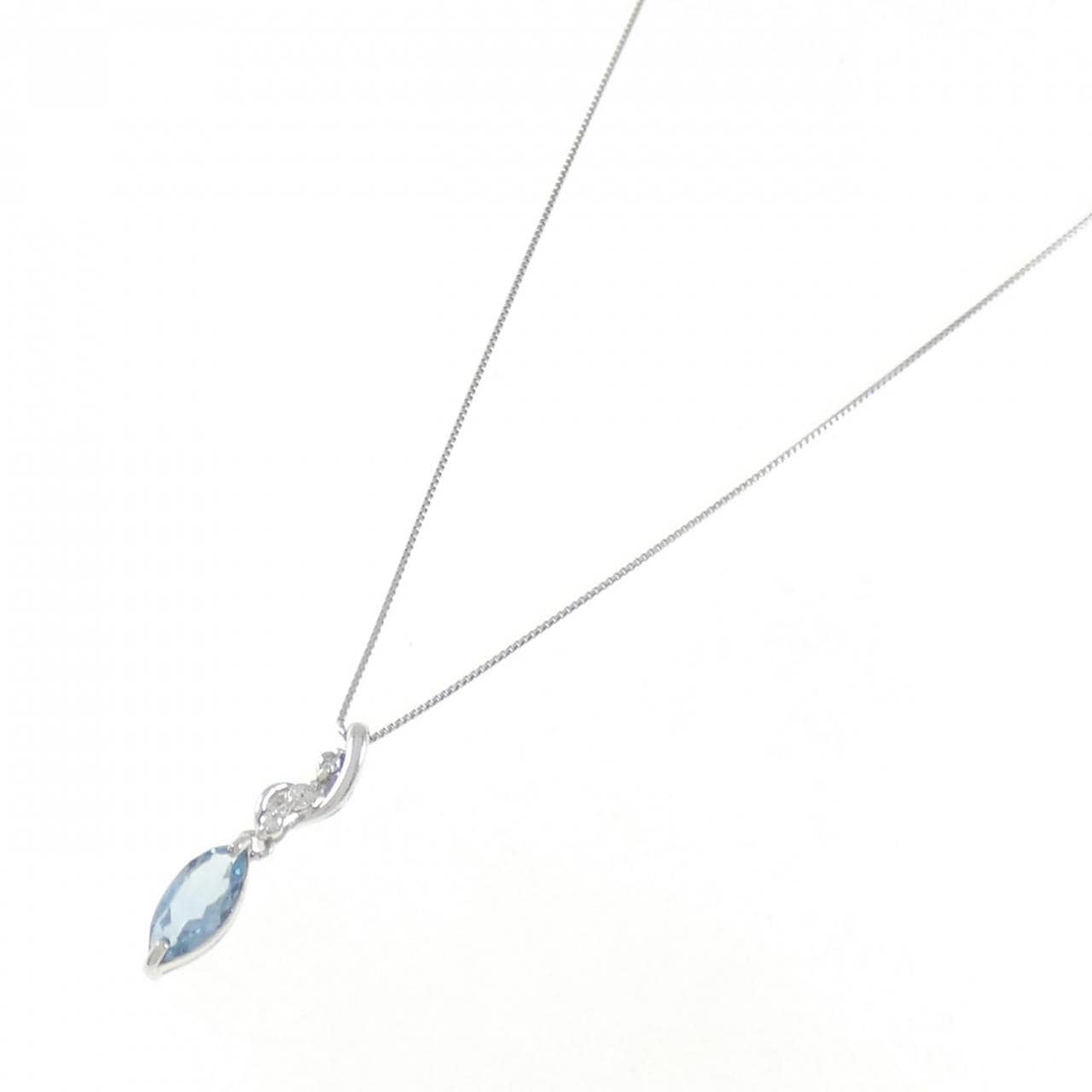 PT900/PT850 Aquamarine Necklace 0.60CT