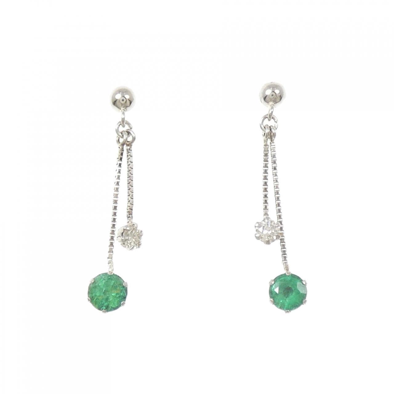 PT900 エメラルド ピアス 0.31CT
