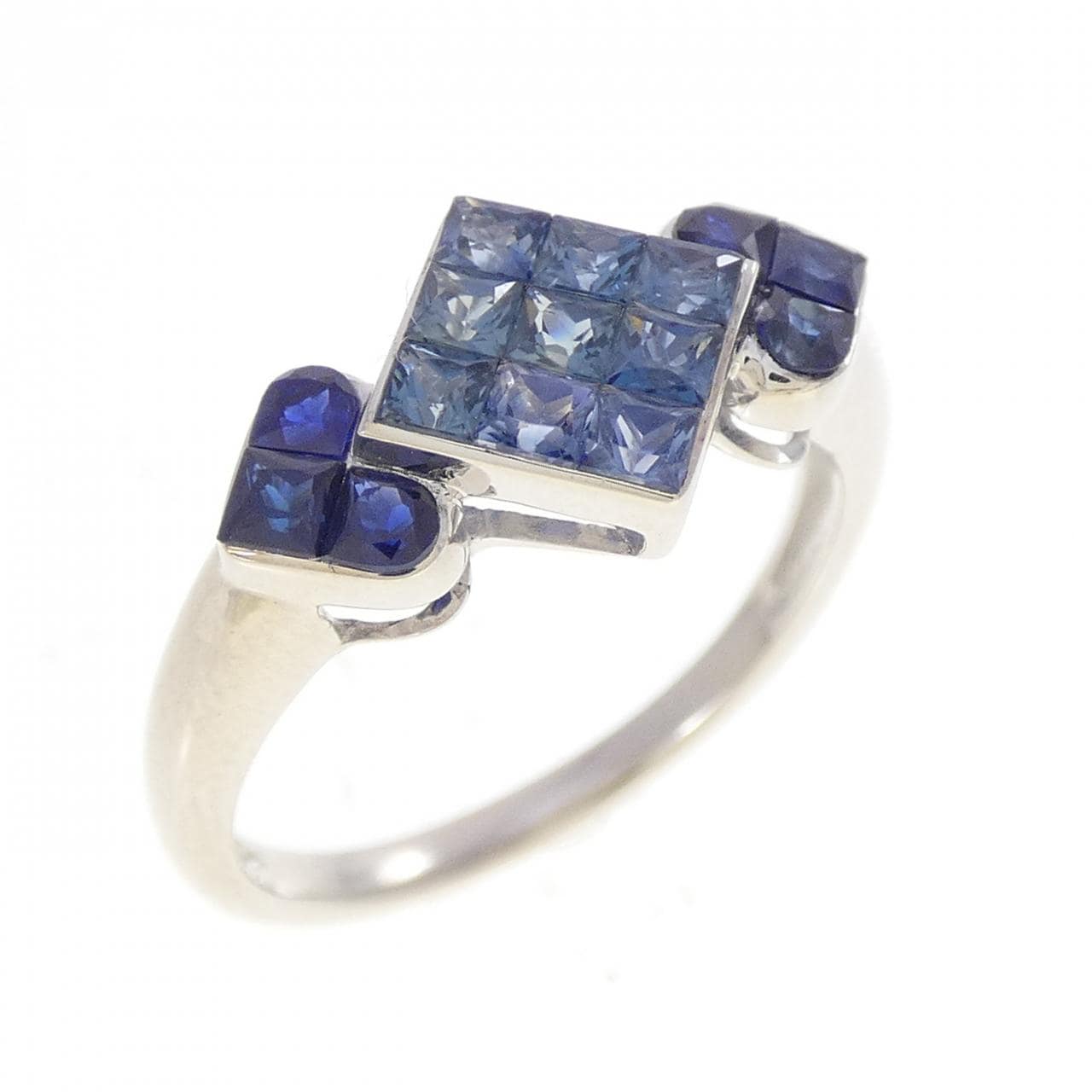 K18WG ハート サファイヤ リング 0.92CT