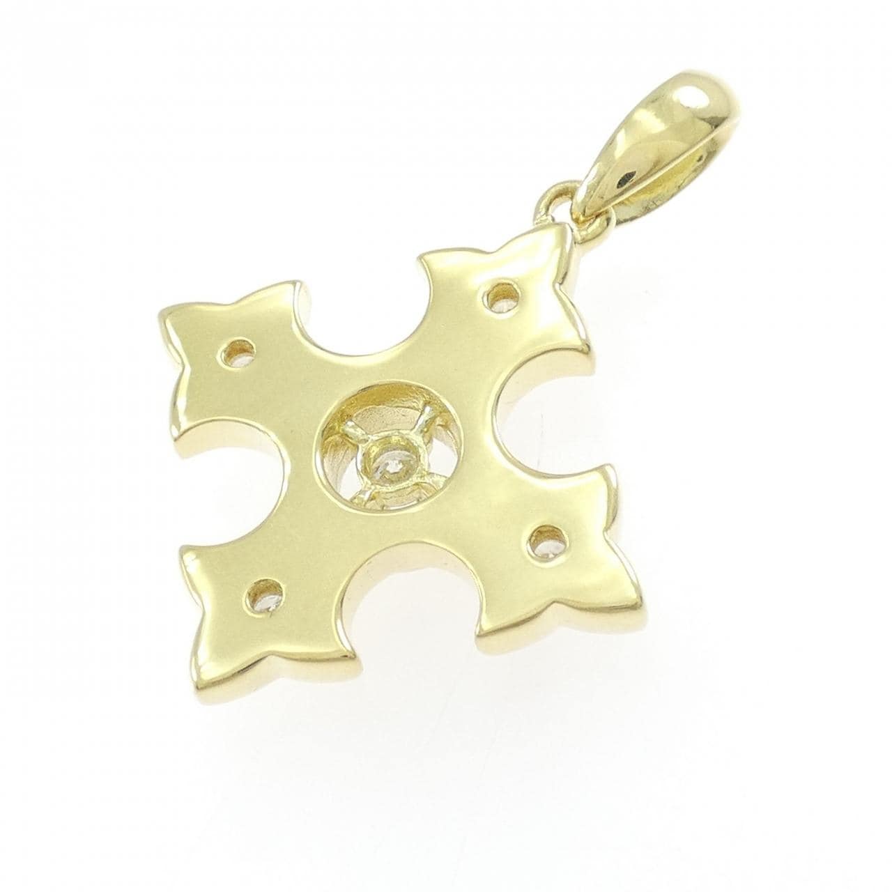 K18YG クロス ダイヤモンド ペンダント 0.32CT