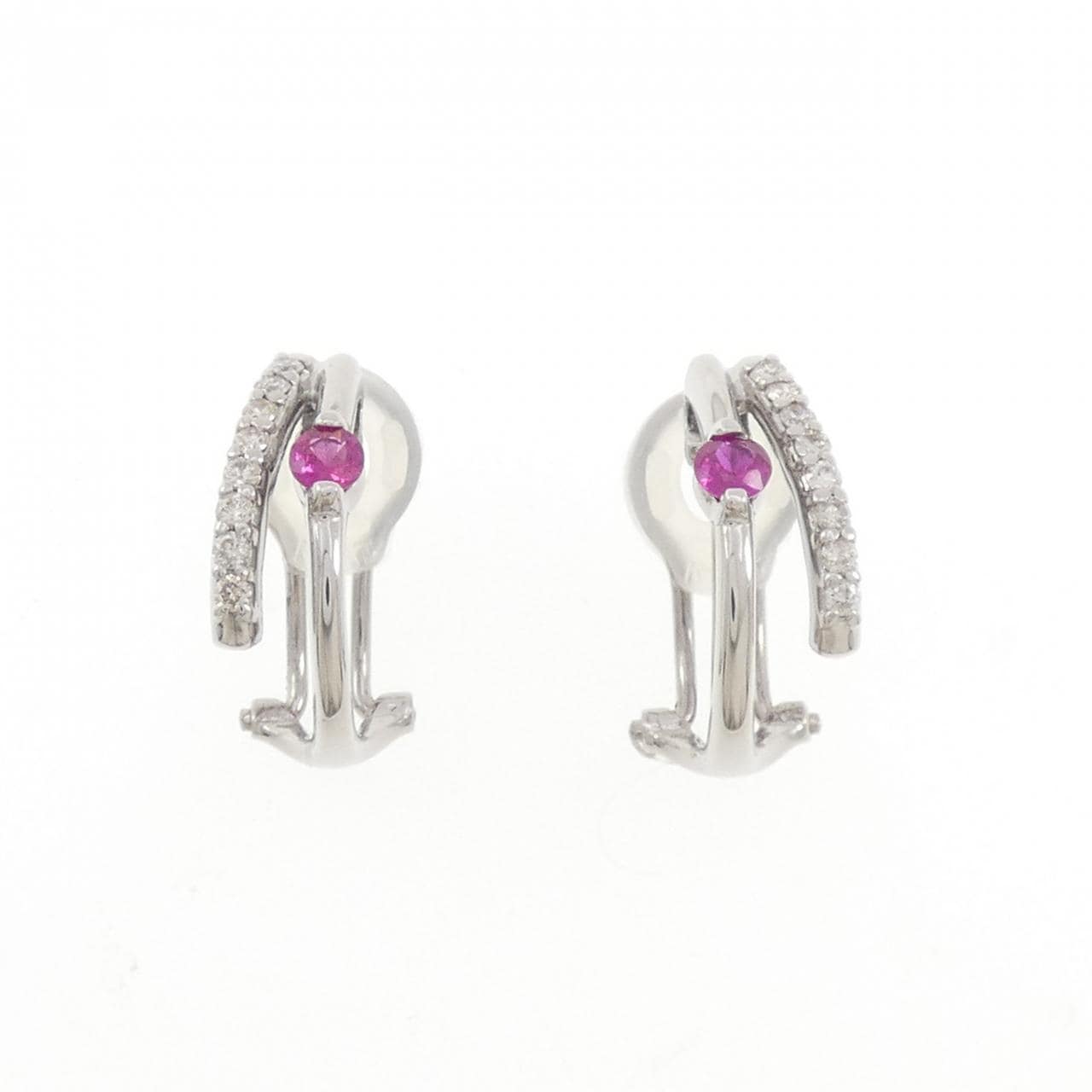 K18WG ルビー ピアス/イヤリング 0.2CT