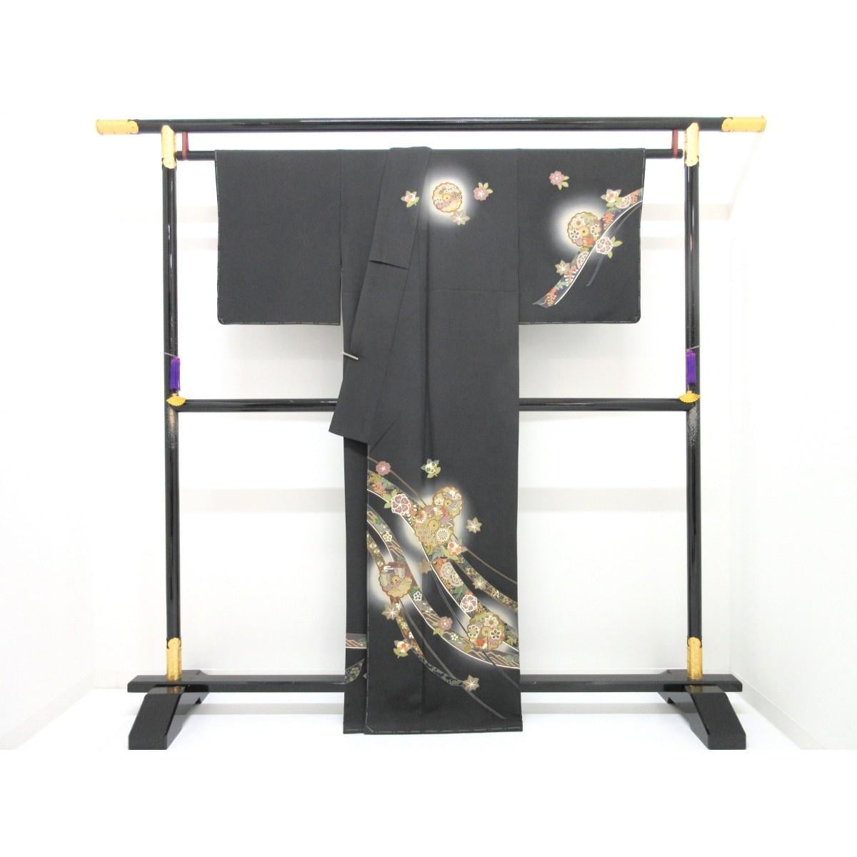 訪問着　友禅金彩加工　刺繍入りボカシ染　身幅Ｌ寸