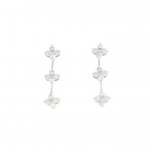K18WG フラワー ダイヤモンド ピアス 0.50CT