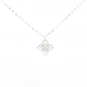 K18WG フラワー ダイヤモンド ネックレス 0.11CT
