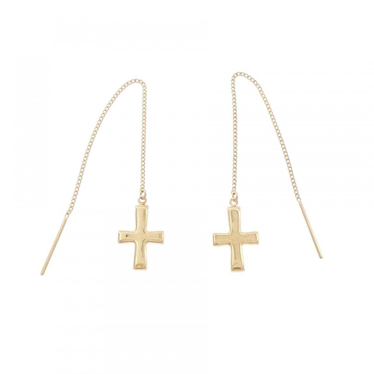 K18YG クロス ピアス