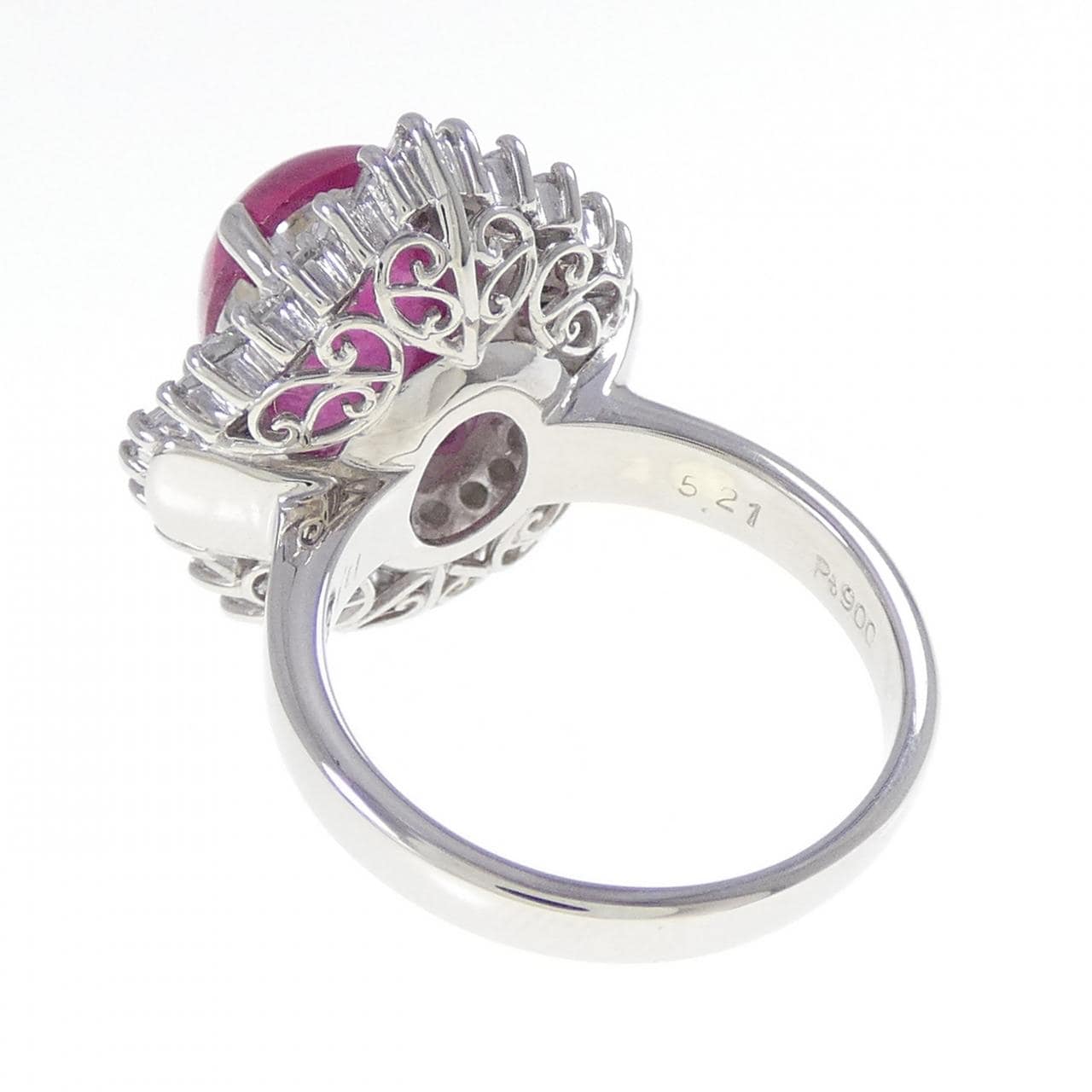 PT900 Rubellite Tourmaline Ring 5.21CT