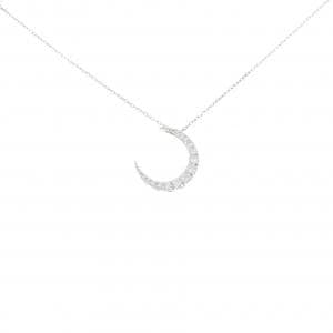 K18WG ムーン ダイヤモンド ネックレス 0.55CT
