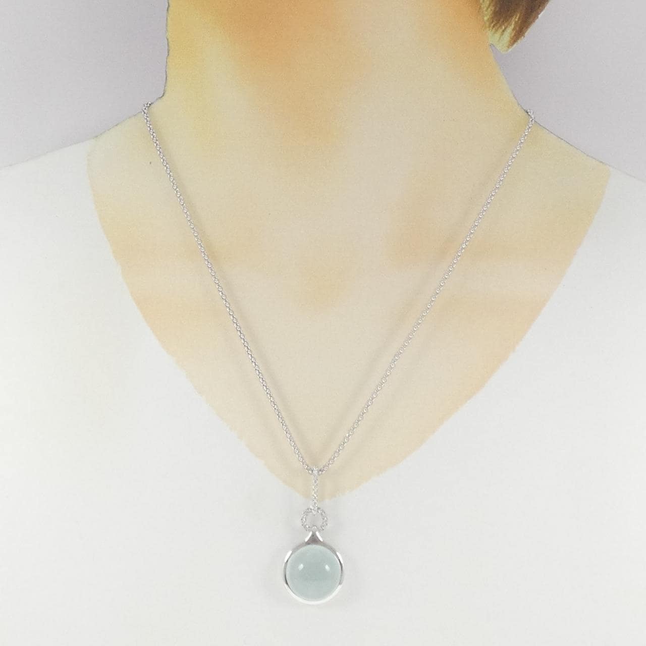 K18WG アクアマリン ネックレス