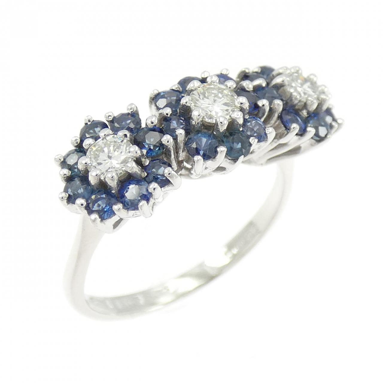 750WG フラワー サファイヤ リング