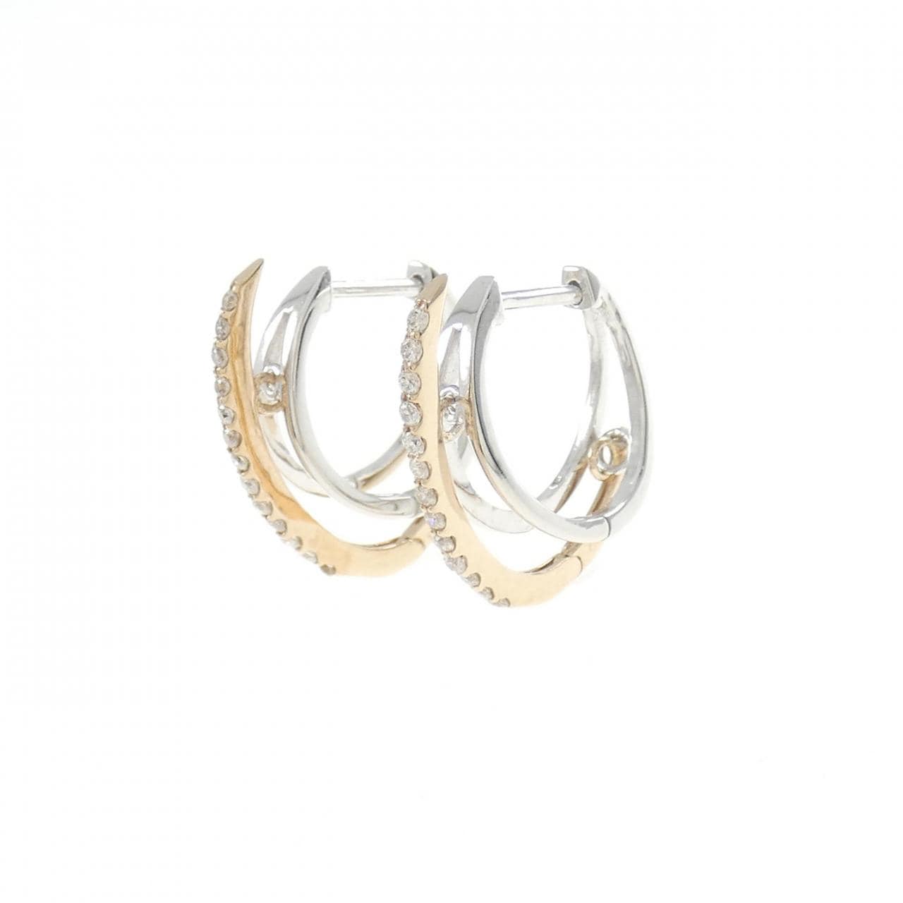 K18YG/K18WG ダイヤモンド ピアス 0.14CT