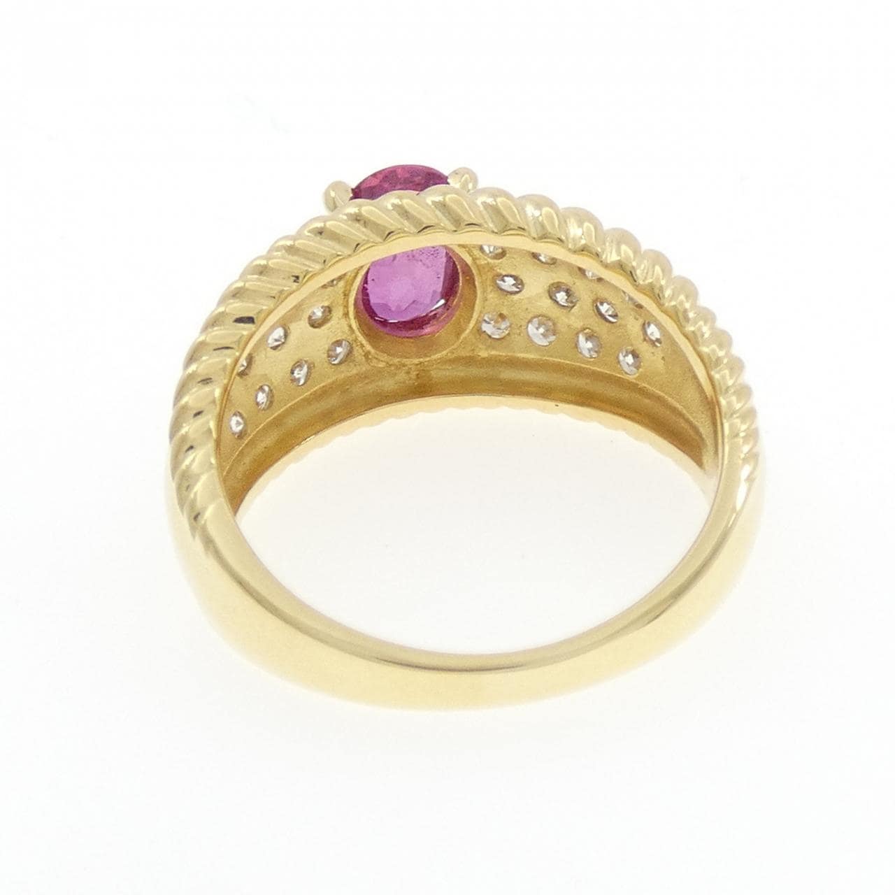 K18YG ルビー リング 0.88CT