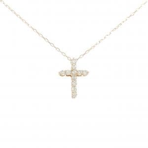 K18PG クロス ダイヤモンド ネックレス 0.30CT