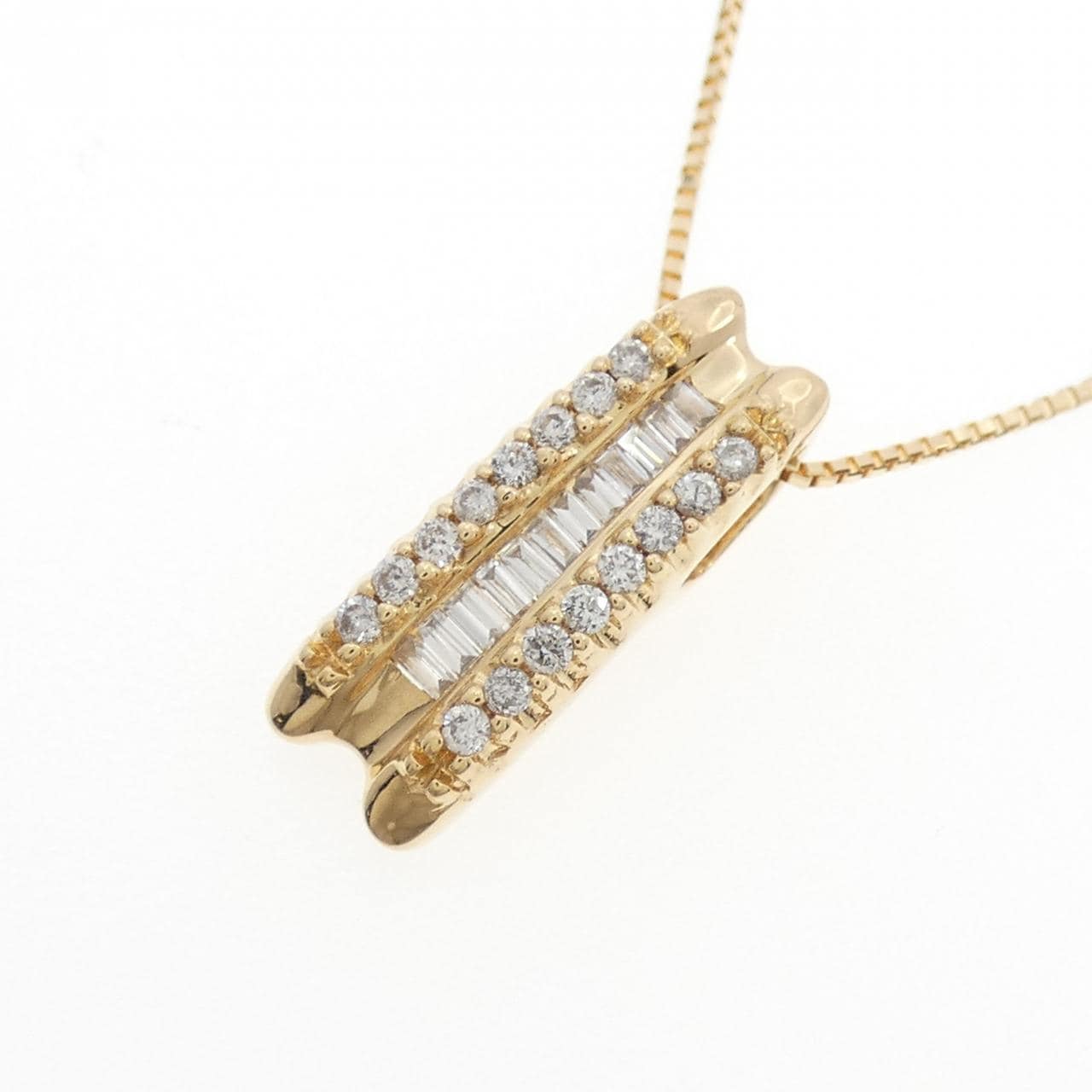 18KYG/K18YG ダイヤモンド ネックレス 0.25CT