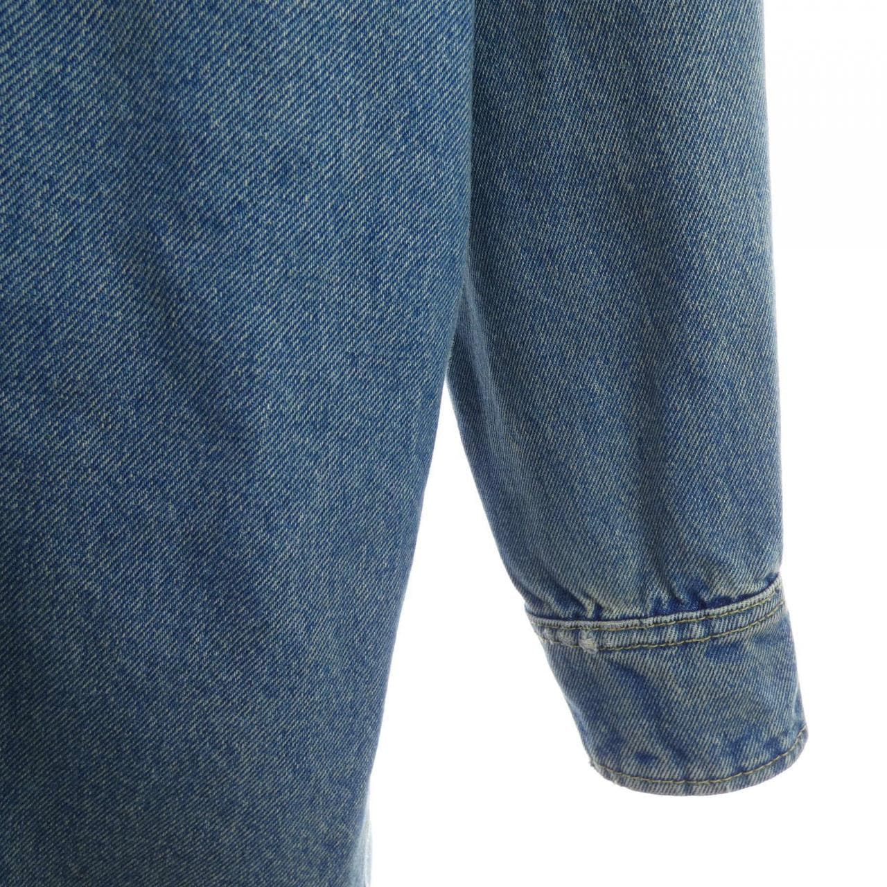 プラダ PRADA オーバーサイズ オーガニックデニム トライアングルロゴ GFC036 SOOO 13Z6 シャツ