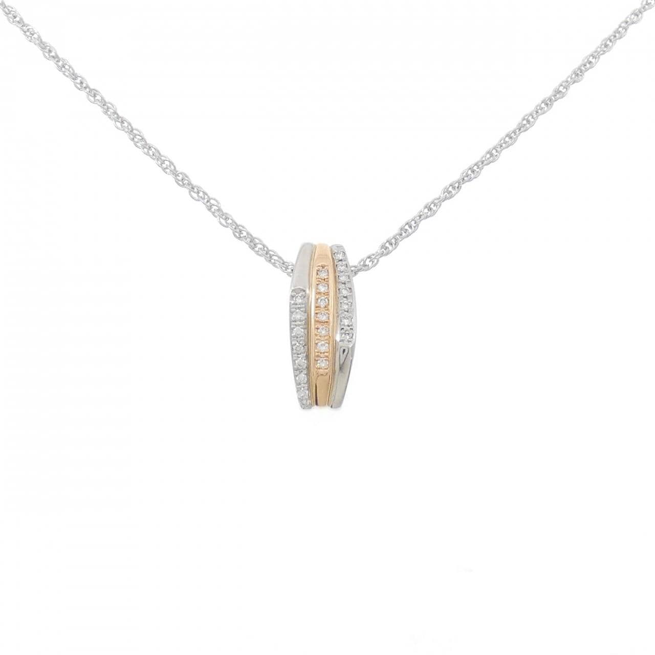 K18PG/PT900/PT850 ダイヤモンド ネックレス 0.21CT