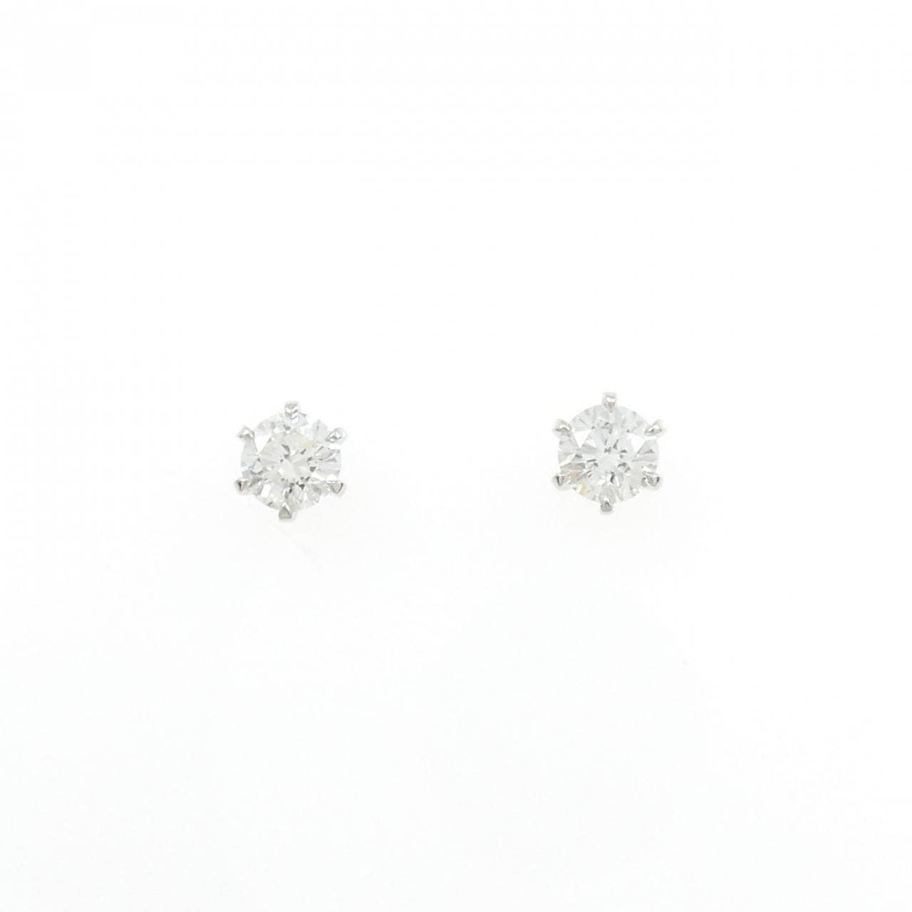 【リメイク】PT900/ST ダイヤモンド ピアス 0.418CT 0.422CT E SI1-2 VG