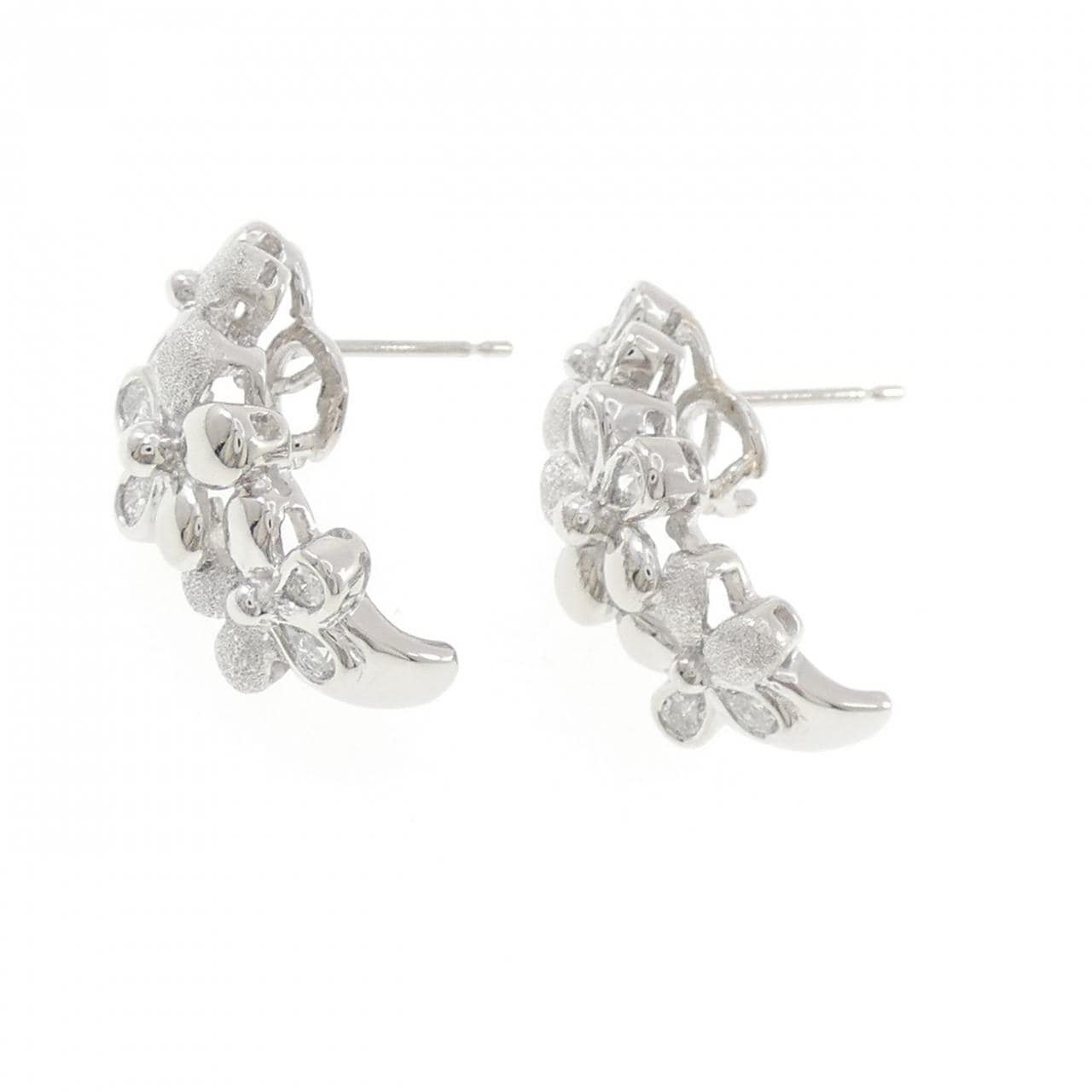 PT900 フラワー ダイヤモンド ピアス 0.63CT