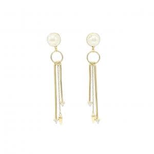 K18YG 淡水パール ピアス 4.1mm