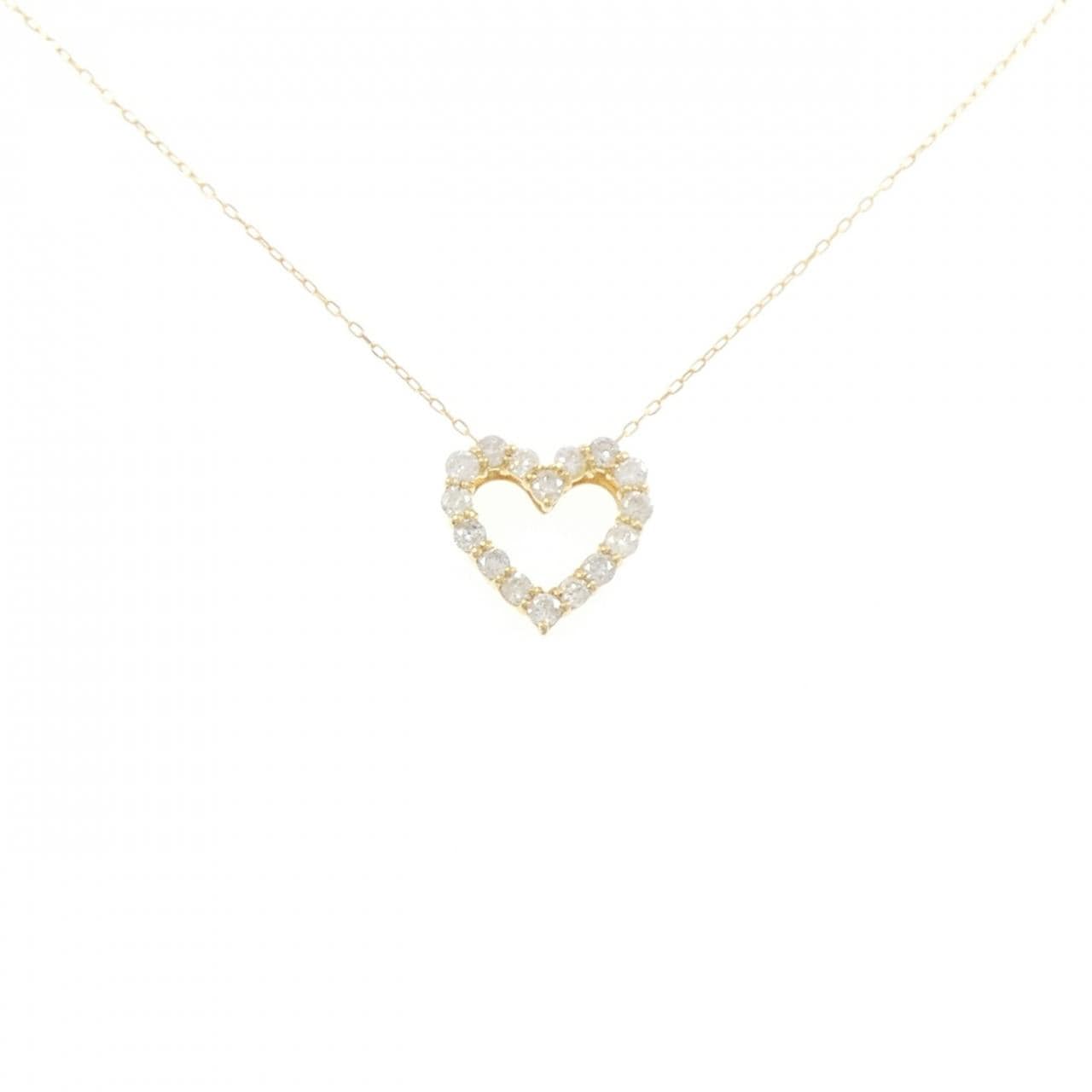 K18YG ハート ダイヤモンド ネックレス 0.50CT