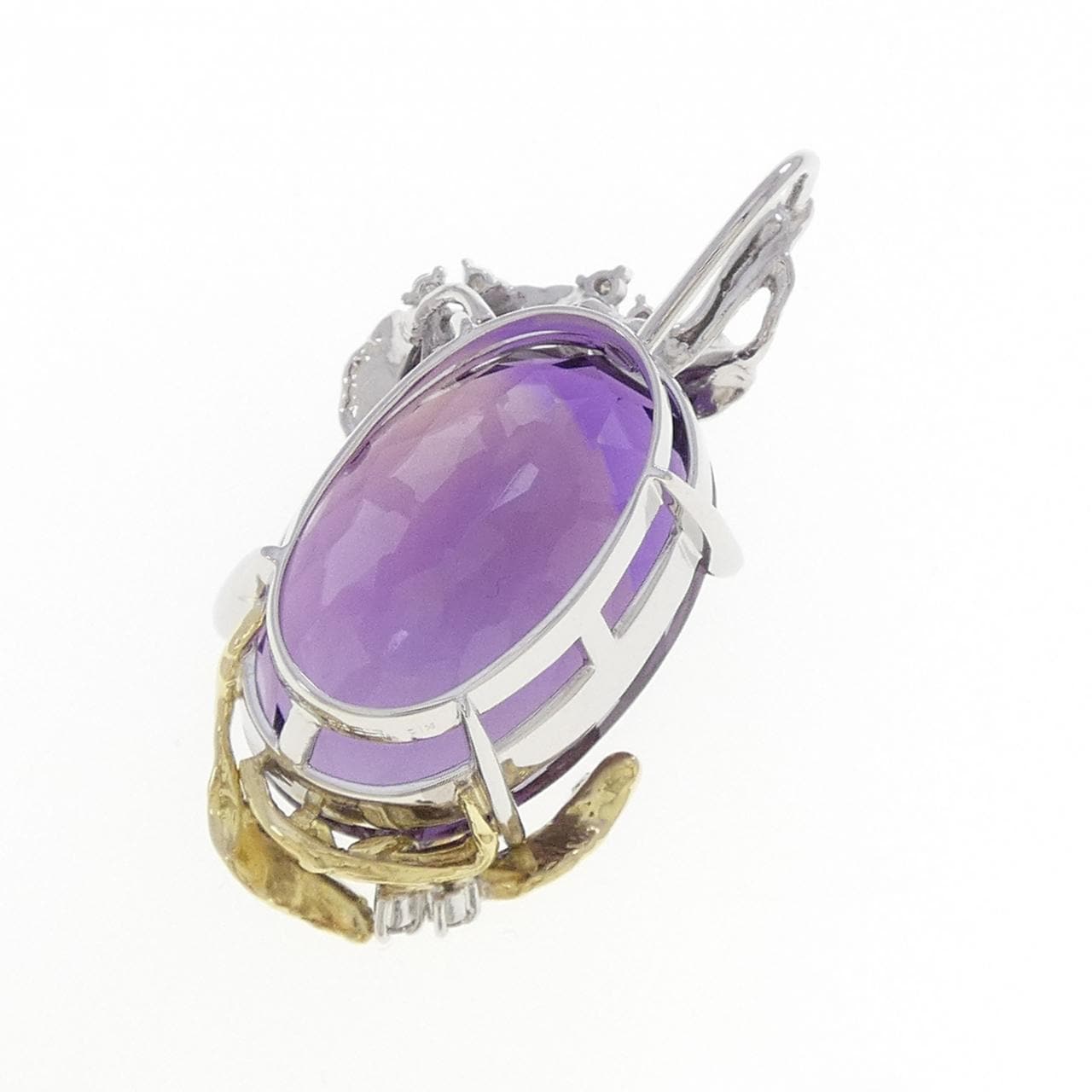 K18YG/K18WG アメジスト ペンダント 40.40CT