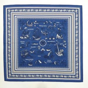エルメス HERMES TATOUAGES MARINS BANDANA H243374S カレジェアン140 ショール