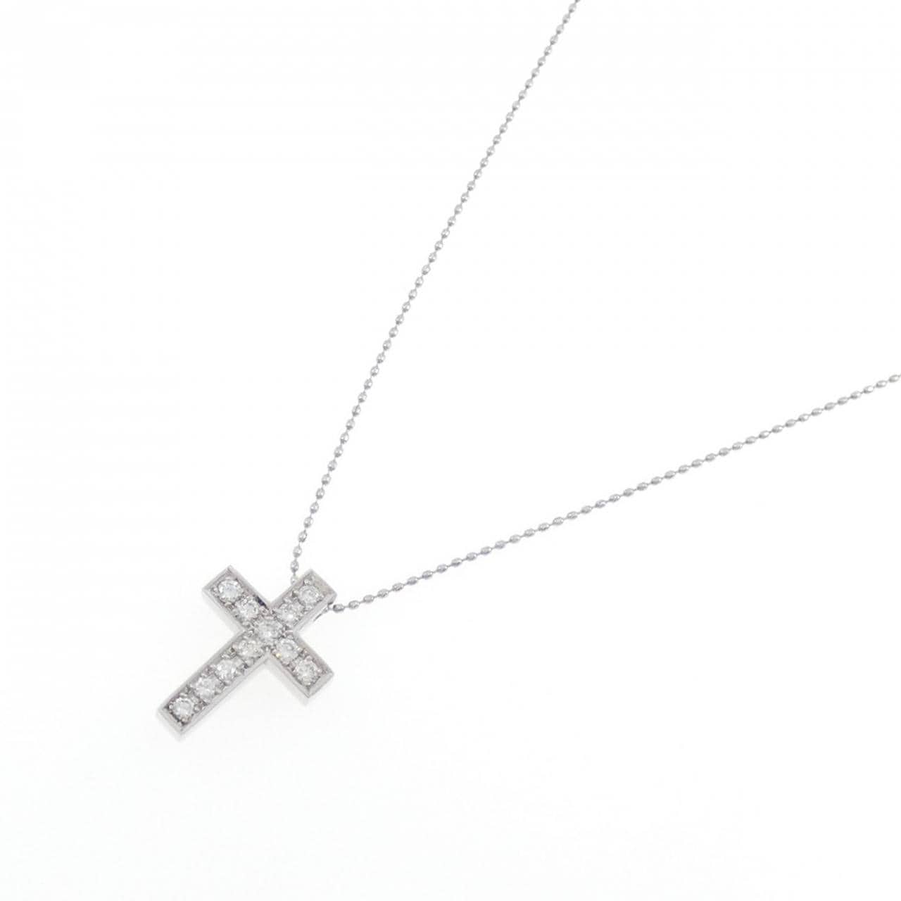 PT900/PT850 クロス ダイヤモンド ネックレス 0.30CT
