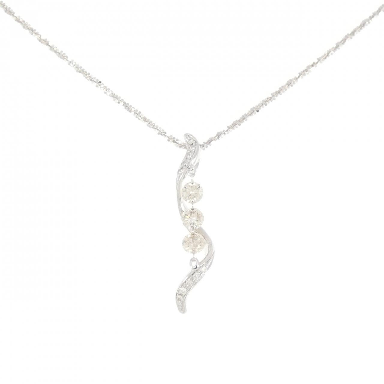K18WG ダイヤモンド ネックレス 0.72CT