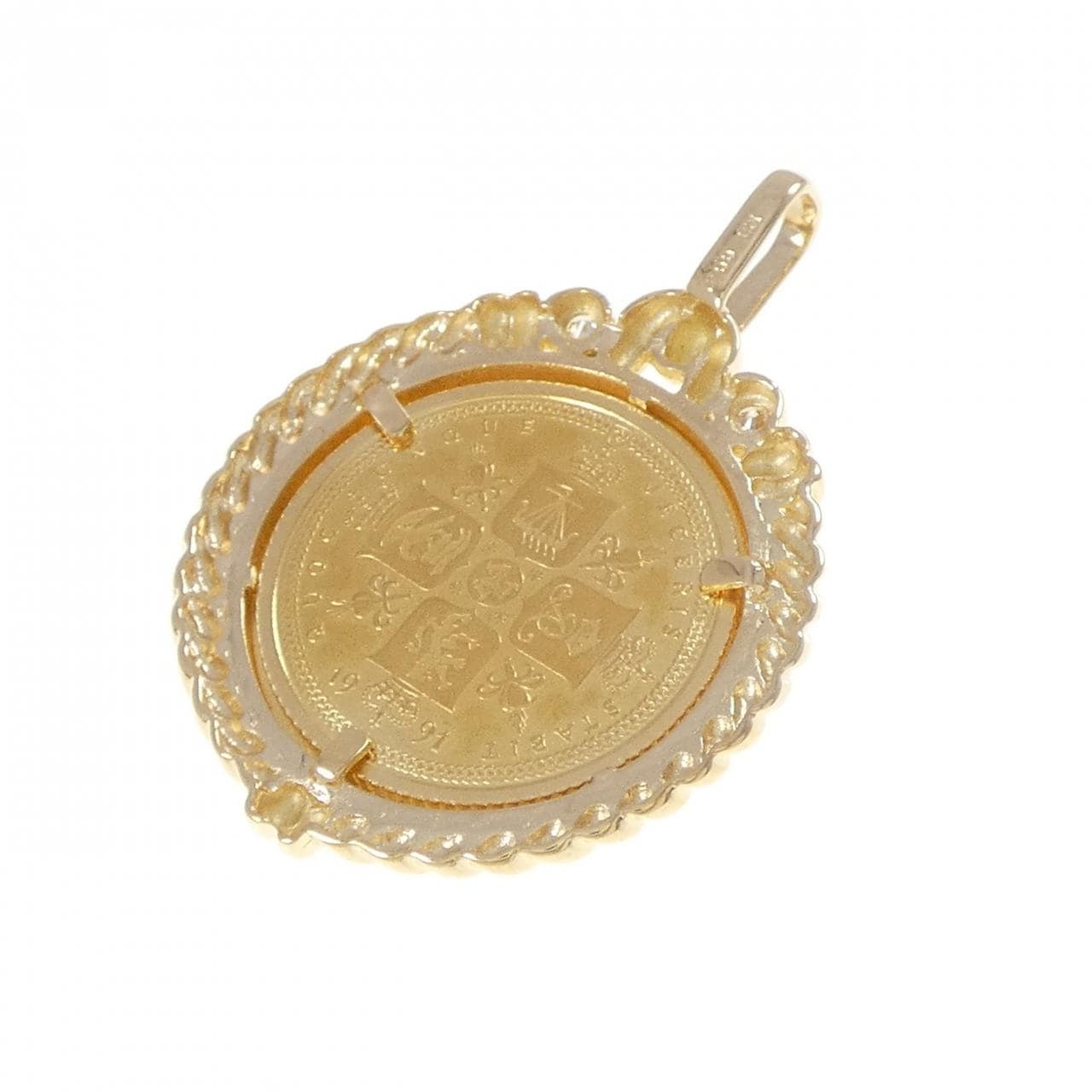 K18YG（框架）钻石硬币吊坠0.04CT