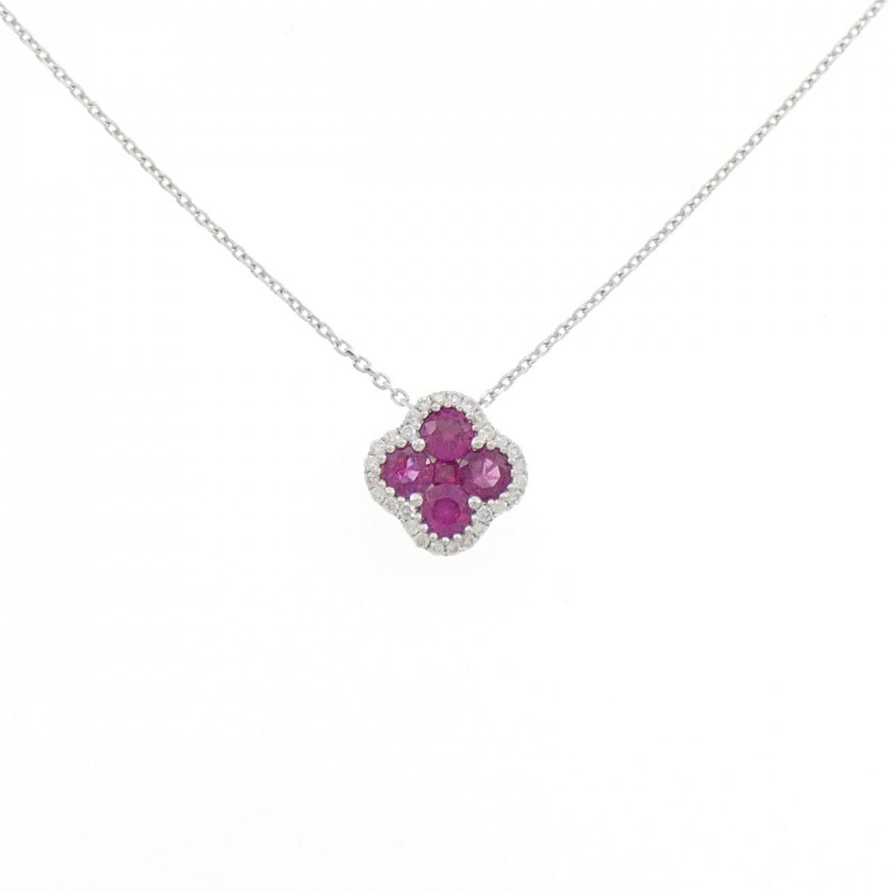 K18WG ルビー ネックレス 0.55CT