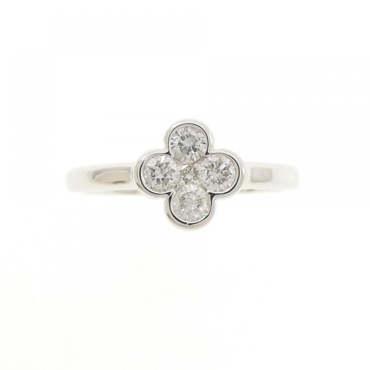 K18WG フラワー ダイヤモンド リング 0.33CT