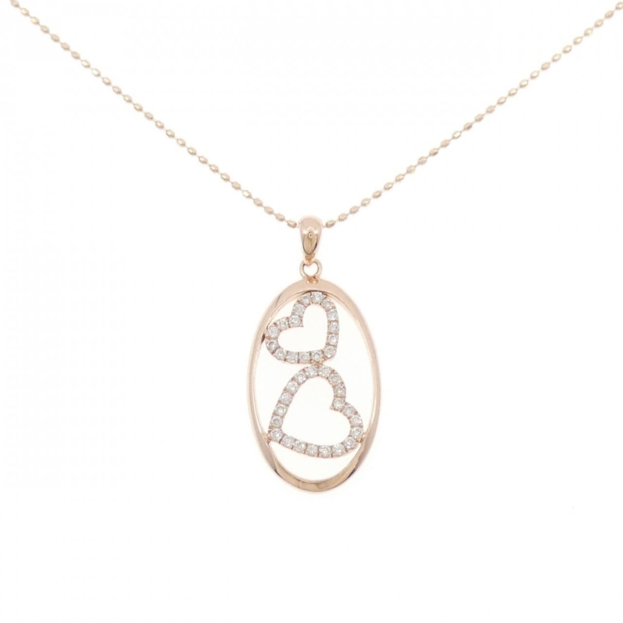 K10PG ハート ダイヤモンド ネックレス 0.18CT