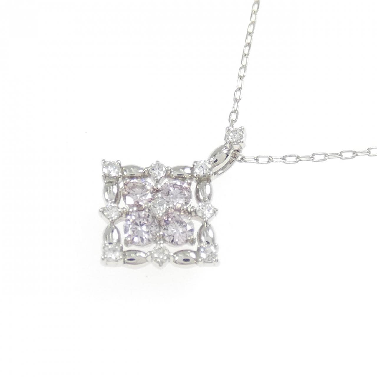 PT900/PT850 ピンクダイヤモンド ネックレス 0.22CT